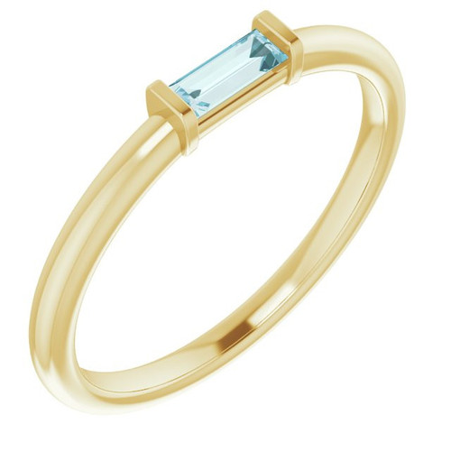 Blue Topaz in 14 Karat Yellow Gold Sky  Blue Topaz Stackable Ring