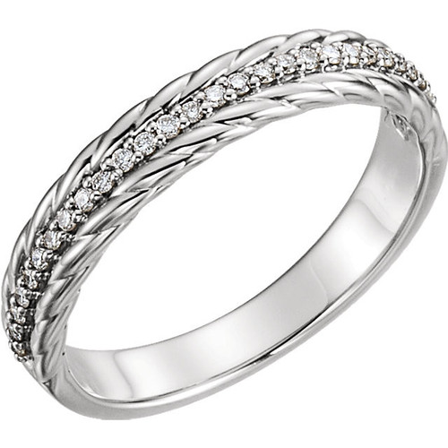 Platinum 0.17 Carat Diamond Rope Ring