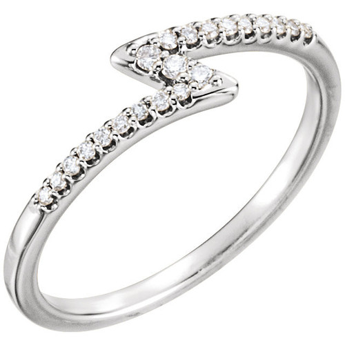 Platinum 0.12 Carat Diamond Stackable Ring