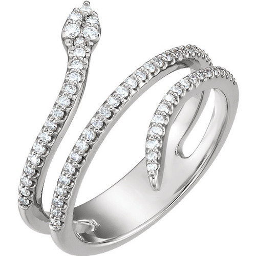 Sterling Silver 0.33 Carat Diamond Snake Ring