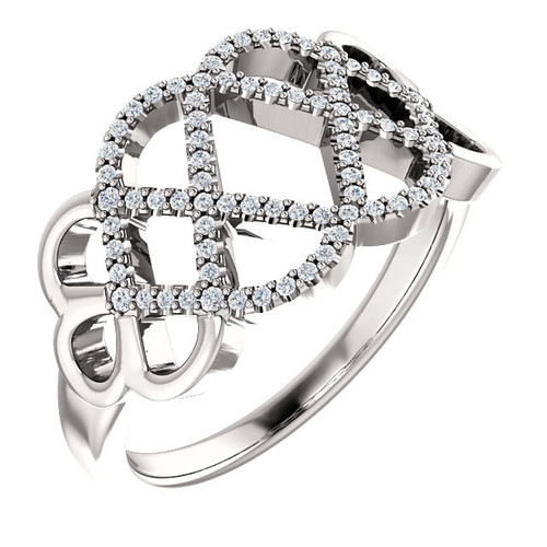 Buy Platinum 0.20 Carat Diamond Woven Ring
