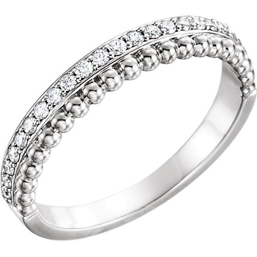 Platinum 0.25 Carat Diamond Beaded Ring