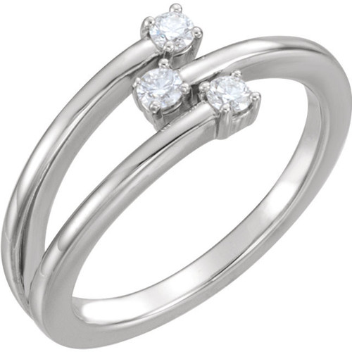 Platinum 0.20 Carat Diamond Freeform Ring