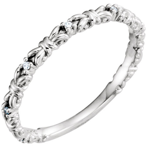 Shop 14 Karat White Gold .04 Carat Diamond Stackable Ring