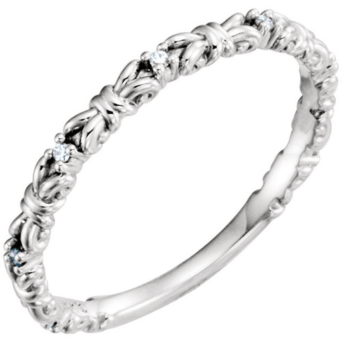 Sterling Silver .04 Carat Diamond Stackable Ring