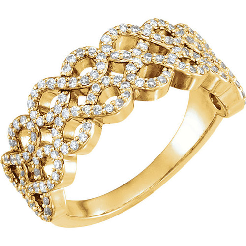 14 Karat Yellow Gold 0.40 Carat Diamond Infinity Inspired Ring