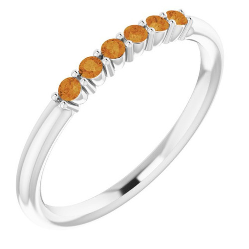 Golden Citrine in 14 Karat White Gold Citrine Stackable Ring