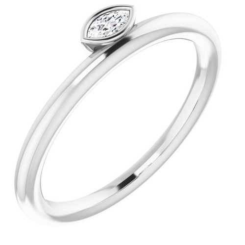 Platinum .07 Carat Diamond Asymmetrical Stackable Ring
