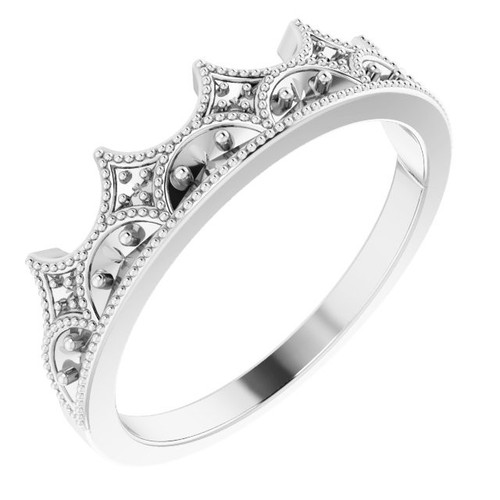 Genuine Diamond set in Platinum 0.12 Carat Diamond Crown Ring