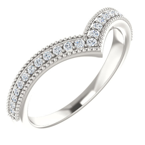 Sterling Silver 0.17 Carat Diamond Stackable V Ring
