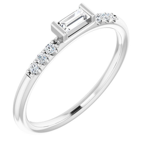 Platinum 0.20 Carat Diamond Stackable Accented Ring