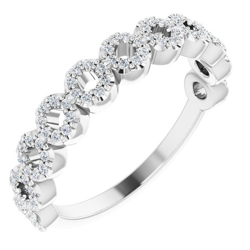 Genuine Diamond set in 14 Karat White Gold 0.25 Carat Diamond Circle Ring
