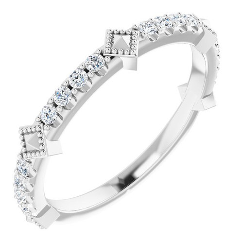 Sterling Silver 0.25 Carat Diamond Stackable Ring