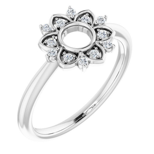 Platinum 0.10 Carat Diamond Starburst Ring