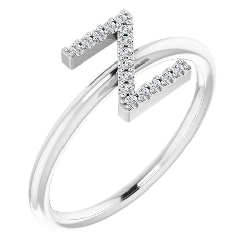 Sterling Silver .08 Carat Diamond Initial Z Ring