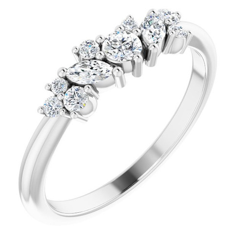Platinum 0.33 Carat Diamond Multi Shape Ring
