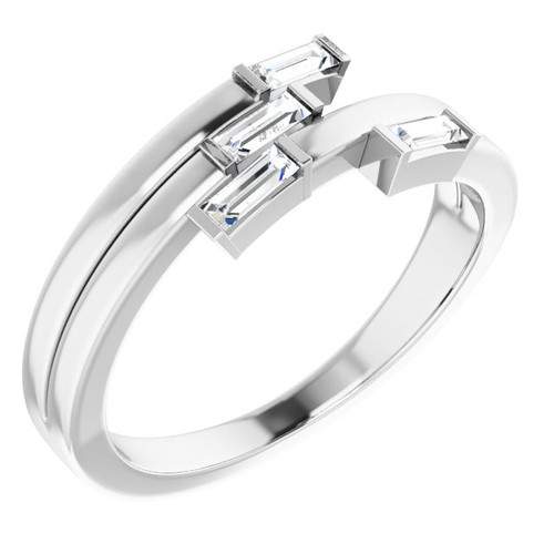 Genuine Diamond set in 14 Karat White Gold 0.25 Carat Diamond Geometric Ring