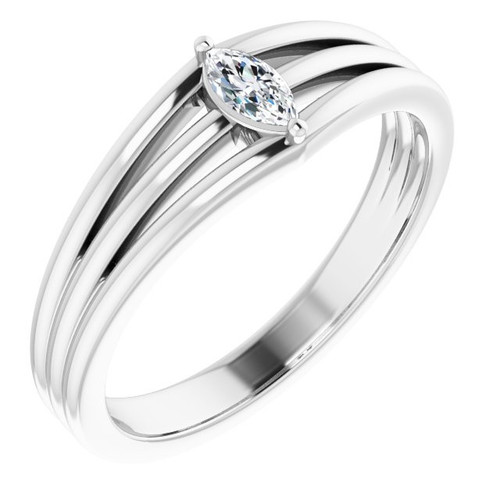 Sterling Silver 0.15 Carat Diamond Geometric Ring