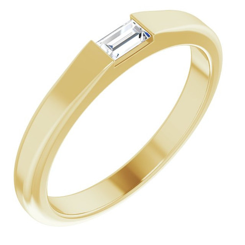 Genuine Diamond set in 14 Karat Yellow Gold 0.10 Carat Diamond Stackable Ring Size 5