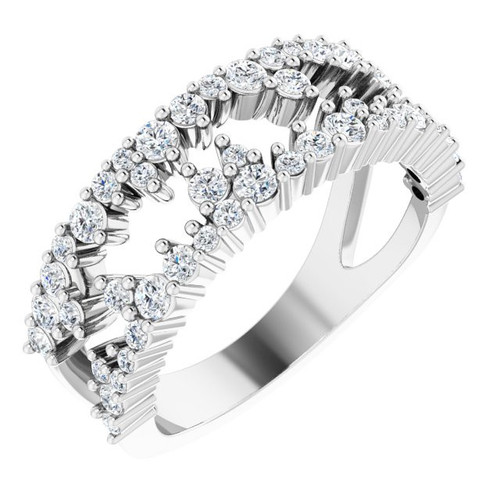 Sterling Silver 0.75 Carat Diamond Negative Space Ring