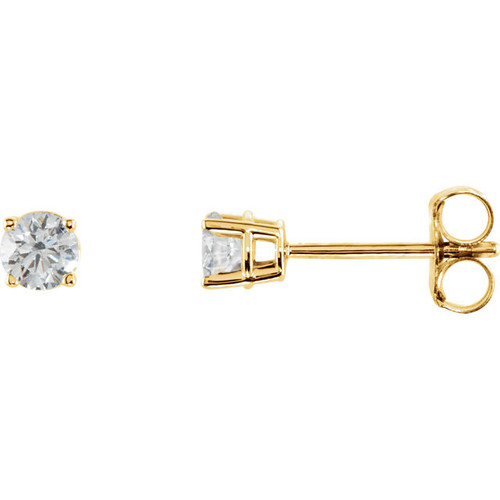 14 Karat Yellow Gold 0.50 Carat Diamond Earrings