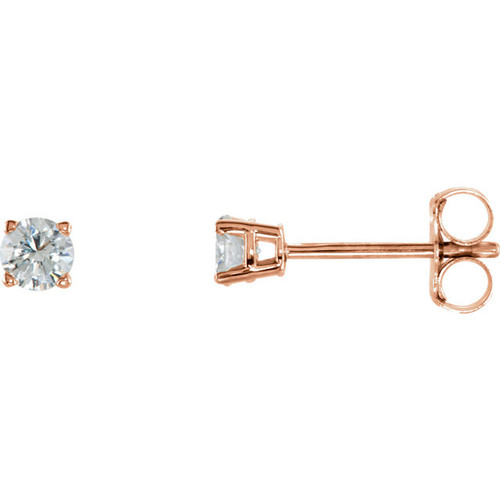 Shop 14 Karat Rose Gold 0.25 Carat Diamond Earrings