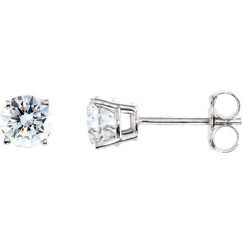 Genuine 14 Karat White Gold 0.75 Carat Diamond Earrings