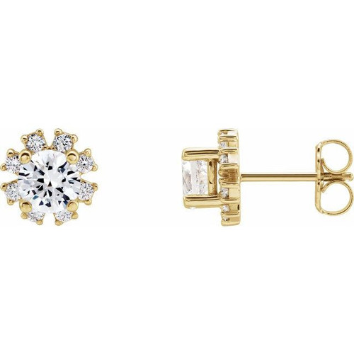 14 Karat Yellow Gold 1 0.13 Carat Diamond Earrings