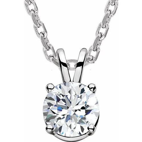 Lab Grown Diamond Necklace in 14 Karat  Gold 0.25 Carat Lab Grown Diamond Solitaire 16 inch Necklace