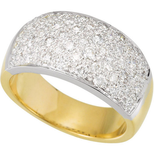Diamond Ring in 14 Karao Tone 1.00 Carat Diamond Micro Pave Ring Size 4.5