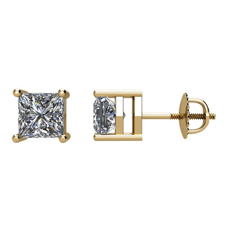 Graceful 14 Karat Yellow Gold 0.75Carat Diamond Earrings