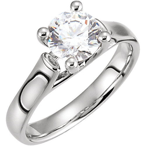 Continuum Sterling Silver 0.25 Carat Diamond Round Solitaire Engagement Ring