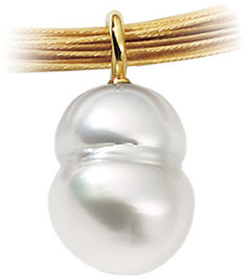 18 Karat Palladium White South Sea Cultured Pearl Pendant