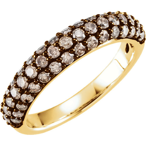 Genuine Diamond set in 14 Karat Yellow Gold 1 0.17 Carat Brown Diamond Ring