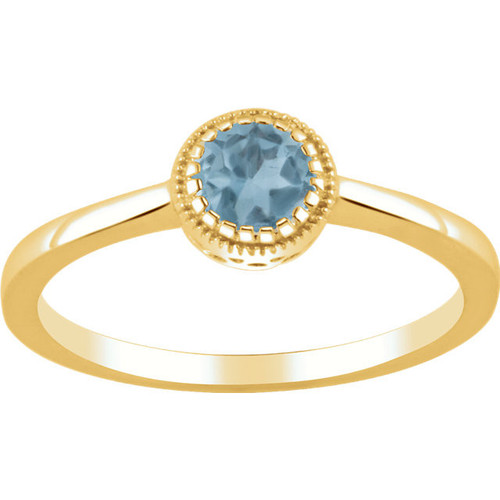 Blue Topaz in 14 Karat Yellow Gold Swiss  Blue Topaz December Birthstone Ring