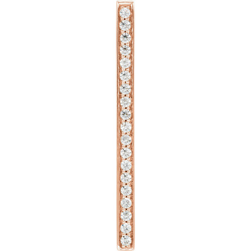 14 Karat Rose Gold 0.20 Carat Diamond Vertical Bar Pendant