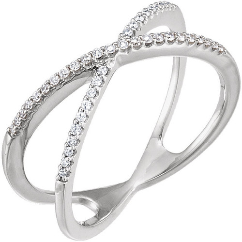 Buy Platinum 0.17 Carat Diamond Criss Cross Ring
