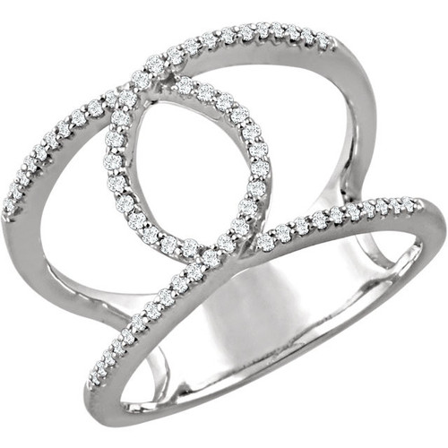 Buy 14 Karat White Gold 0.20 Carat Diamondterlocking Loop Ring