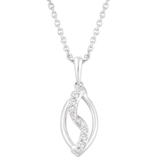 Buy Sterling Silver .08 Carat Diamond 18 inch Necklace
