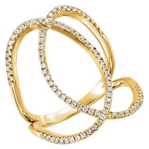 Buy 14 Karat Yellow Gold 0.40 Carat Diamond Freeform Ring