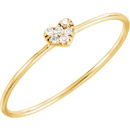 Shop 14 Karat Yellow Gold .03 Carat Diamond Petite Heart Ring