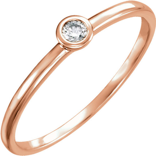 14 Karat Rose Gold .06 Carat Diamond Ring