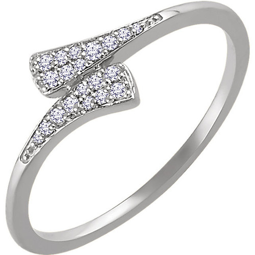 Genuine Diamond set in 14 Karat White Gold 0.10 Carat Diamond Ring