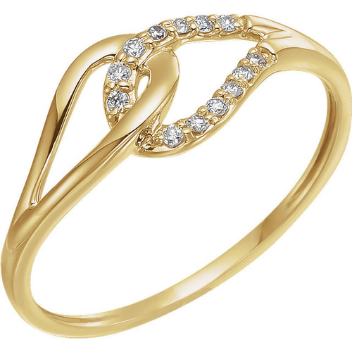14 Karat Yellow Gold .08 Carat Diamond Ring