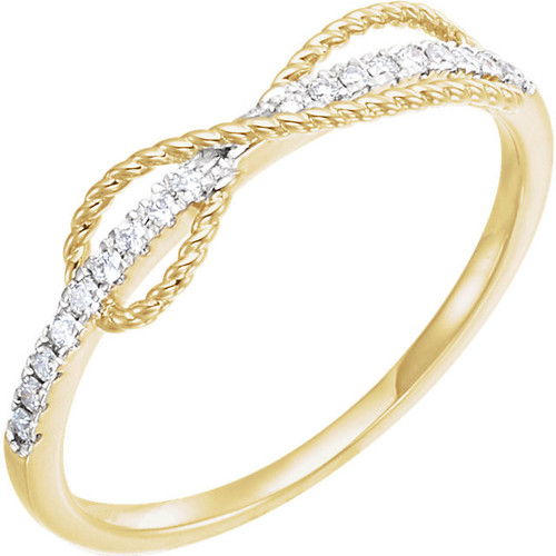 Shop 14 Karat Yellow Gold 0.10 Carat Diamond Infinity Inspired Ring
