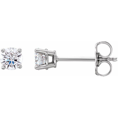 14 Karat White Gold 0.50 Carat Lab Grown Diamond Stud Earrings