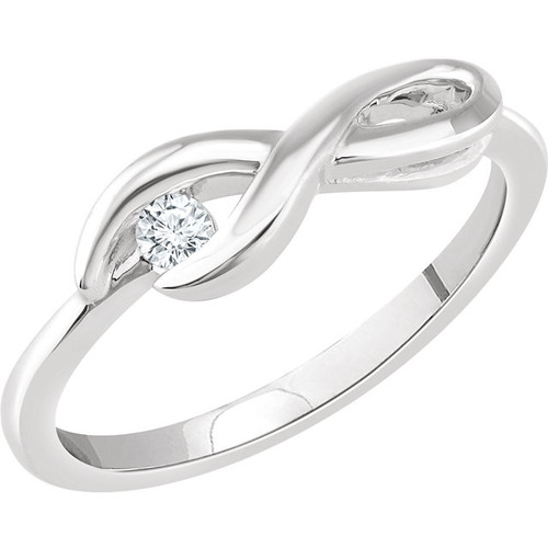White Gold 14 Karat Gold .07 Carat  Diamond Infinity Inspired Ring