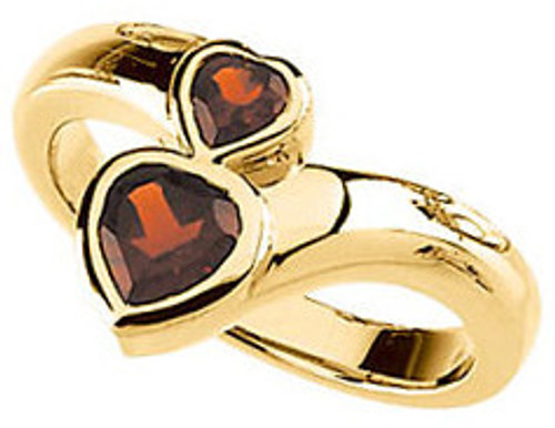 Buy Mozambique Garnet Double Heart Ring
