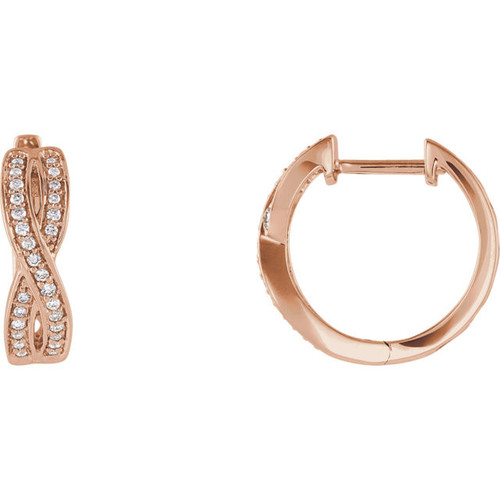 14 Karat Rose Gold 0.20 Carat Diamondfinity Inspired Hoop Earrings