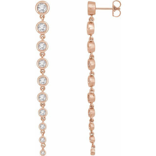 14 Karat Rose Gold 2.00 Carat Lab Grown Diamond Earrings